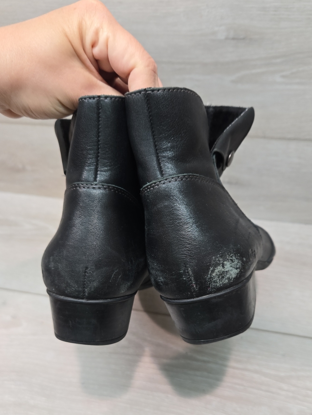 Taos Footwear Women On Snap Black Leather Ankle Boots Shoes Sz 10w View 6